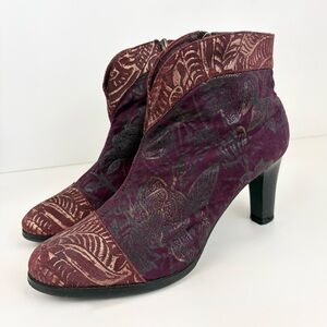L' Artiste by Spring Step Lidia Bootie Embossed Leather Size EU 42 / US 10.5 -11